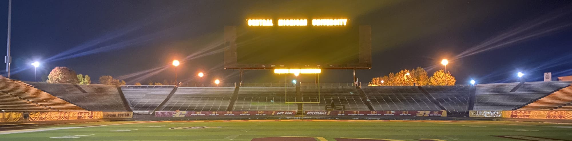 empty football stadium at night under the lights Atlanta