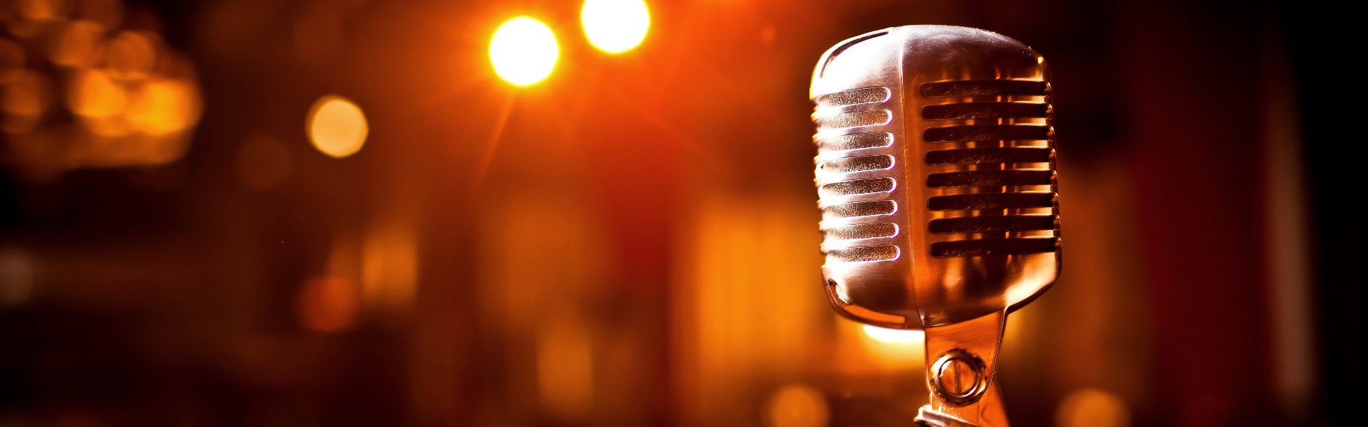 close up of an old fashion microphone